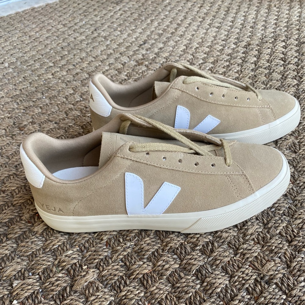 New Veja Campo Leather Sneaker Shoes sz 9.5 Dune Beige